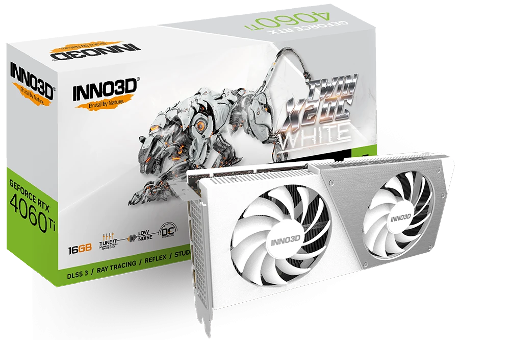 INNO3D GeForce RTX 4060 Ti 16GB TWIN X2 OC WHITE
